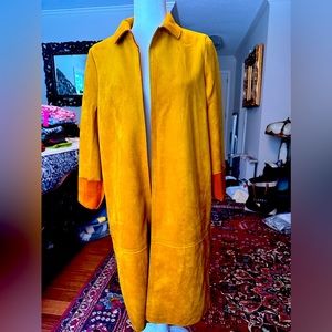 New Philosophy faux ultra suede tunic/ jacket, mustard and orange yellow